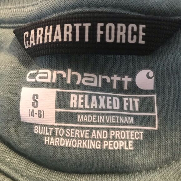 Carhartt Relaxed Fit Lightweight Sweatshirt Women's Size Small (4-6) Teal Green - Picture 8 of 9